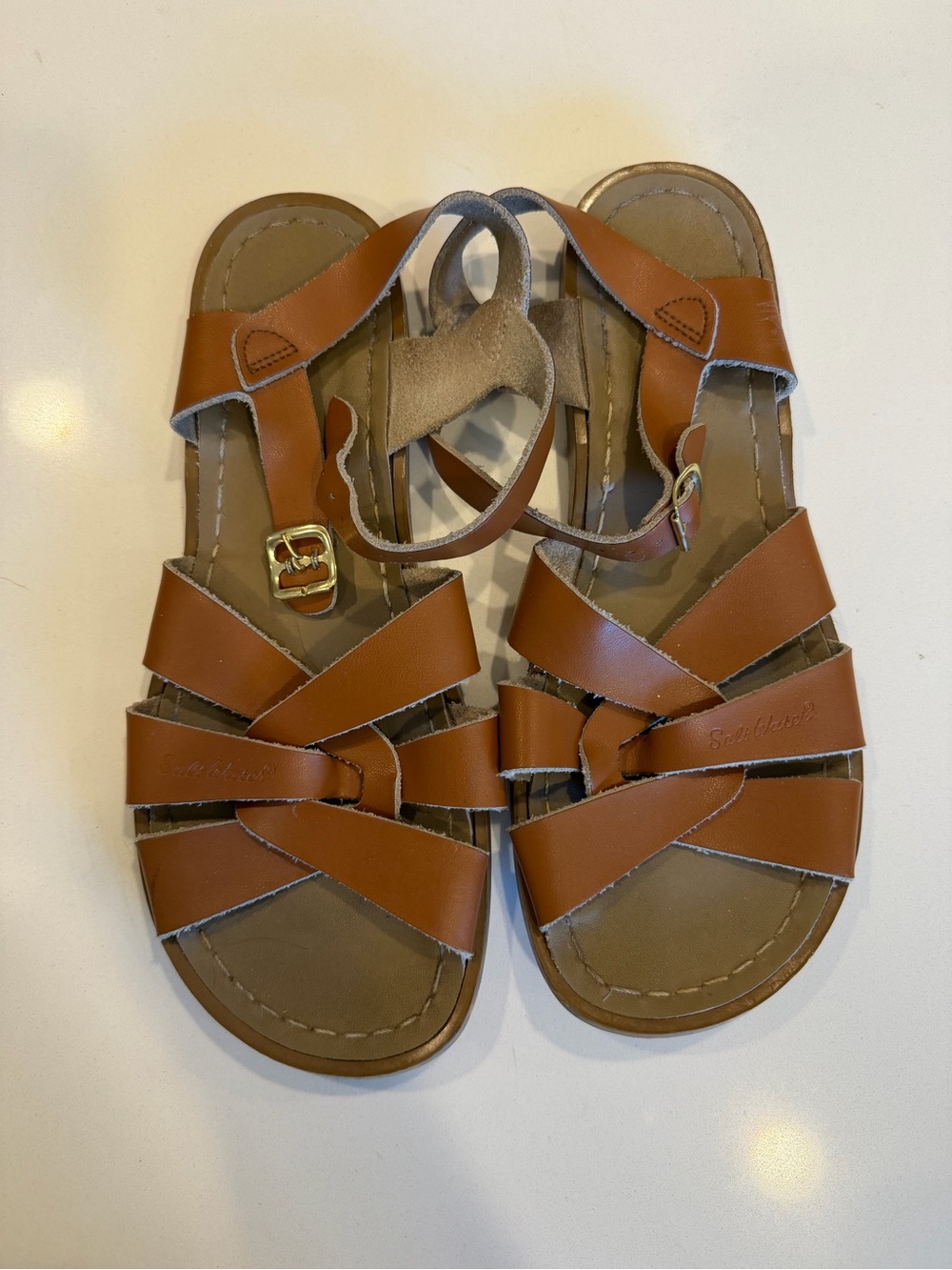 Adult Women’s Salt Water Sandals by Hoy Leather Tan size 9 - Picture 3 of 5